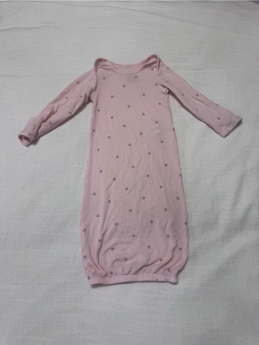 Carter's Light Pink Baby Onesie (Gown) with Tiny Floral Accents